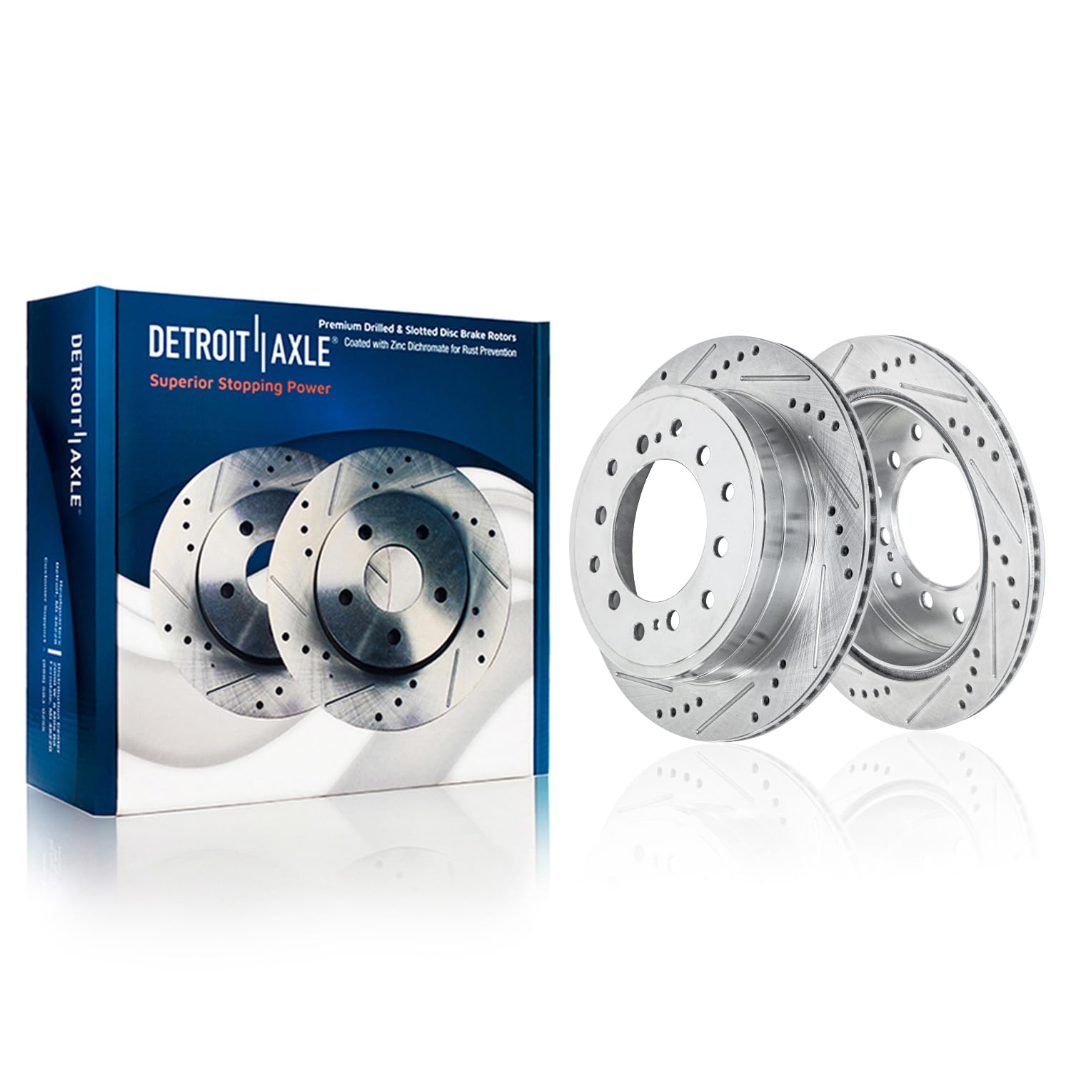 Detroit Axle - Front  Rear Drilled Rotors Brake Pads for Toyota 4Runner GX470 — image 5