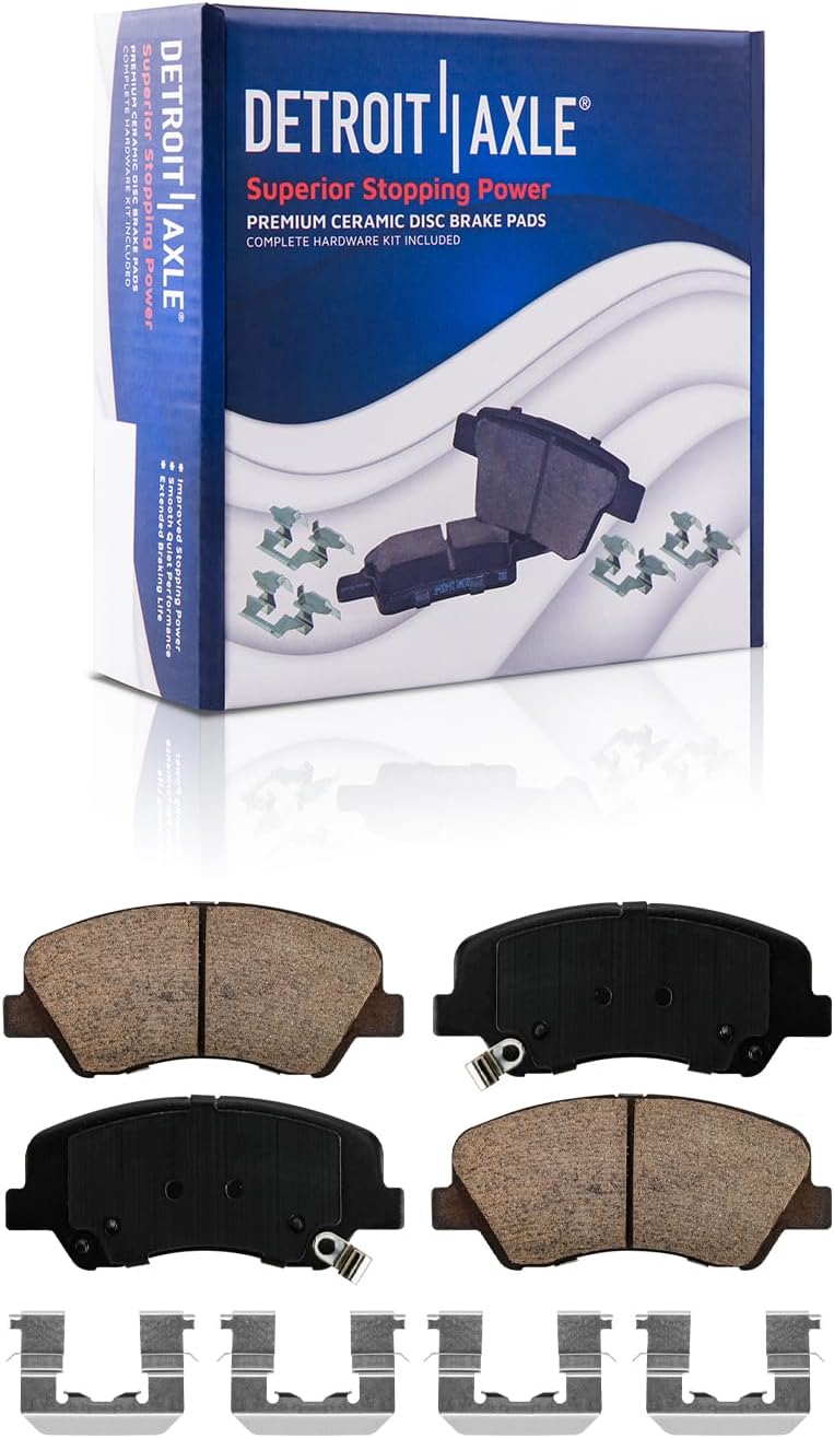 Detroit Axle - Front Rear Disc Rotors and Ceramic Brake Pads Kit for Accent Rio — image 6