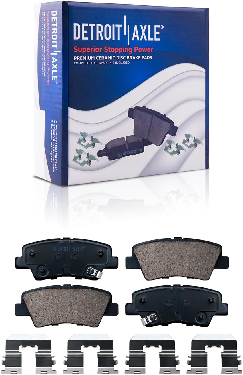 Detroit Axle - Front Rear Disc Rotors and Ceramic Brake Pads Kit for Accent Rio — image 7