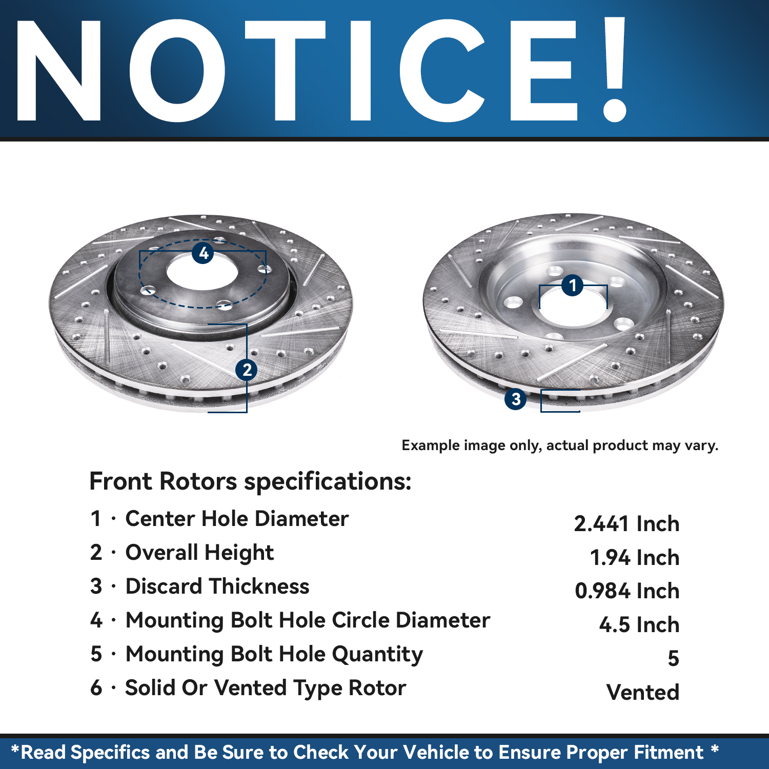 Detroit Axle - Front Rear Drilled Rotors Brake Pads Kit for Toyota Camry Avalon — image 10