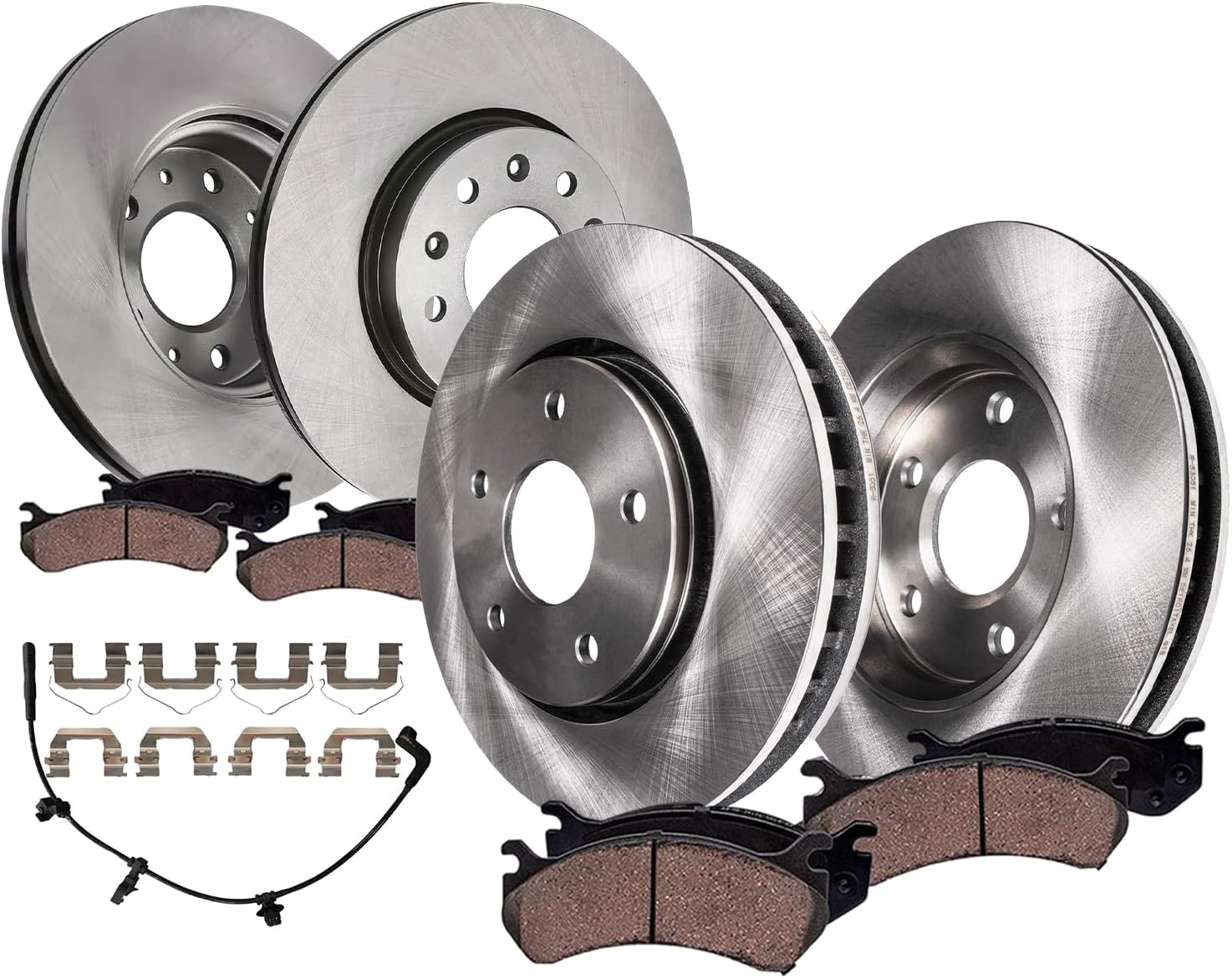 8pc Front & Rear Disc Rotors and Ceramic Brake Pads Kit