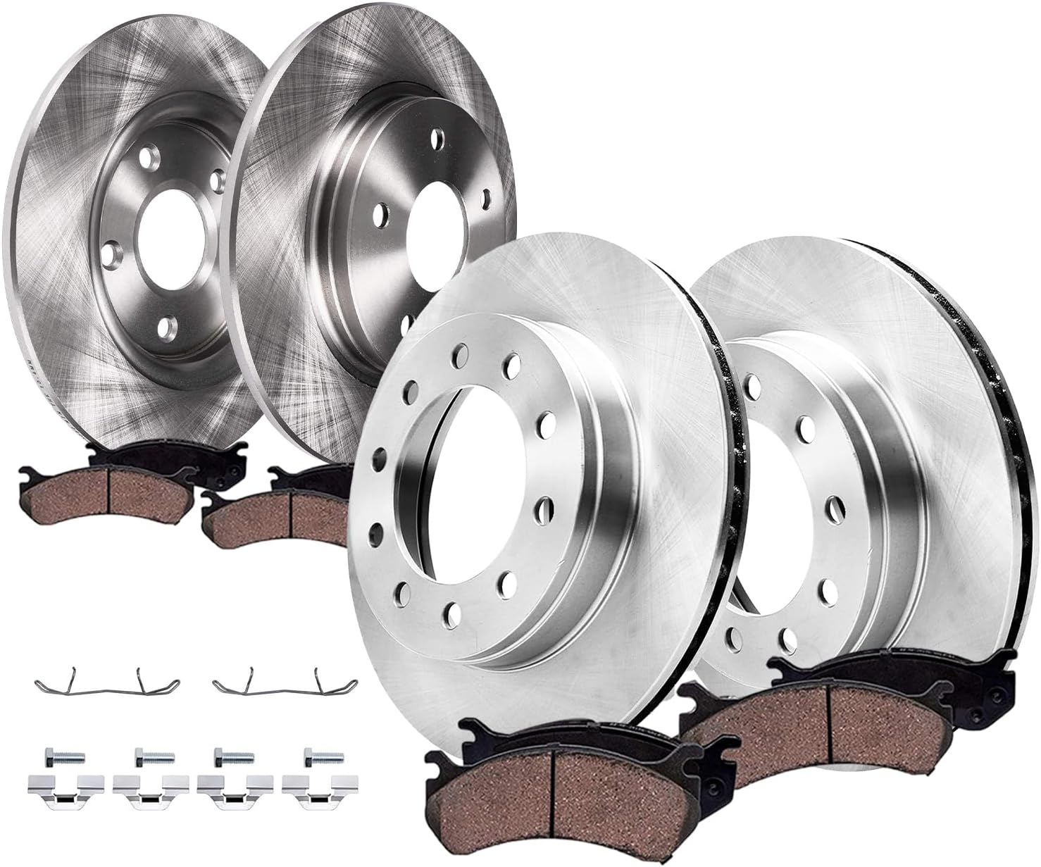 8pc Front & Rear Disc Rotors and Ceramic Brake Pads Kit