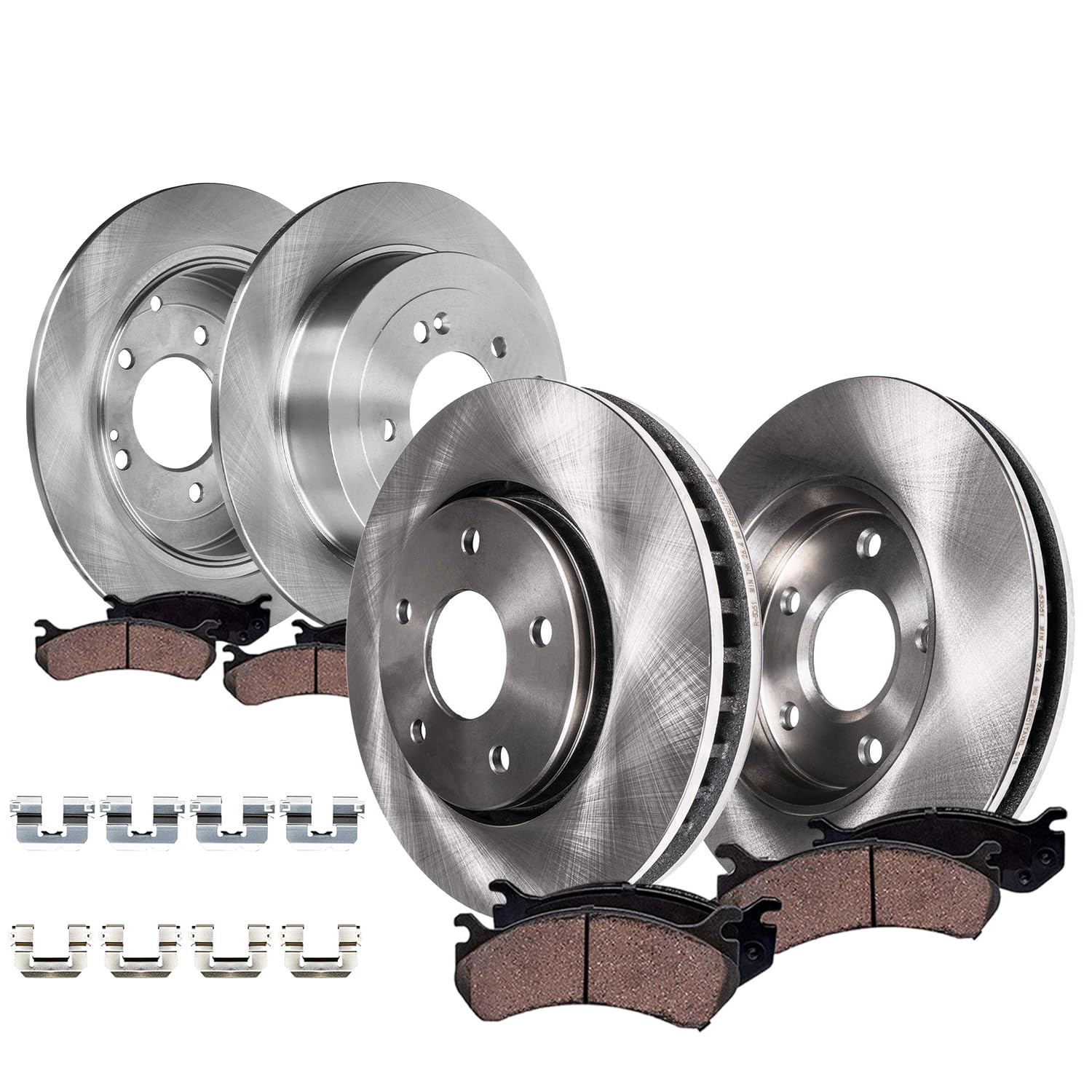 8pc Front & Rear Disc Rotors and Ceramic Brake Pads Kit