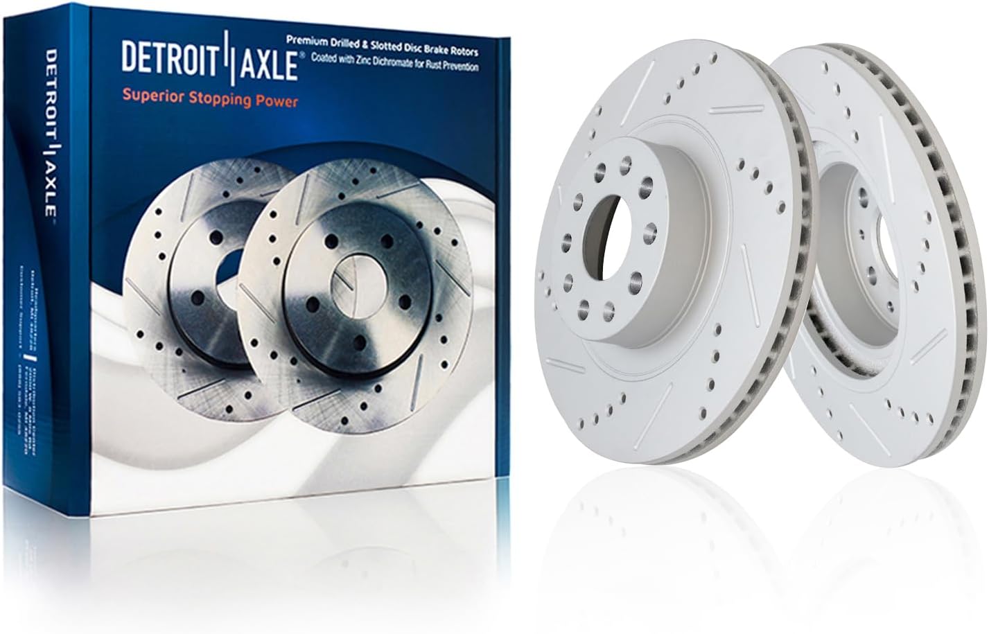 Detroit Axle - Front Rear Drilled Rotors and Ceramic Brake Pads for Chevy Camaro — image 4