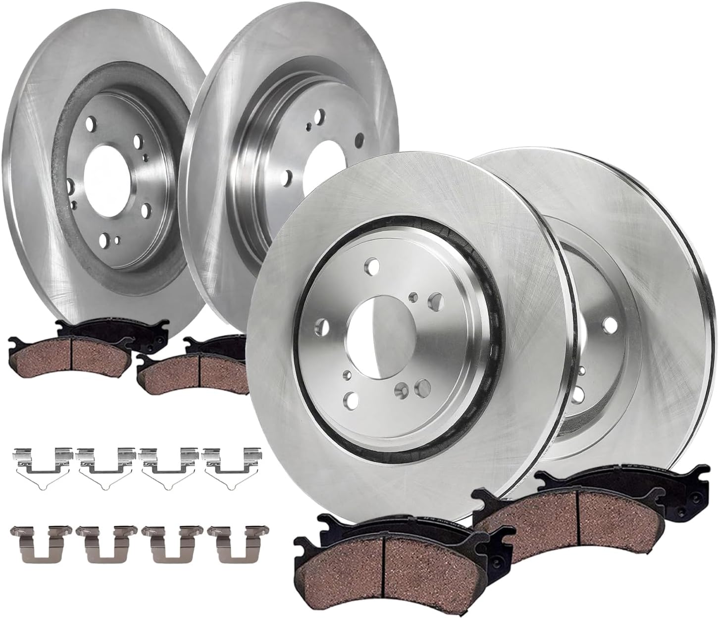 8pc Front & Rear Disc Rotors and Ceramic Brake Pads Kit