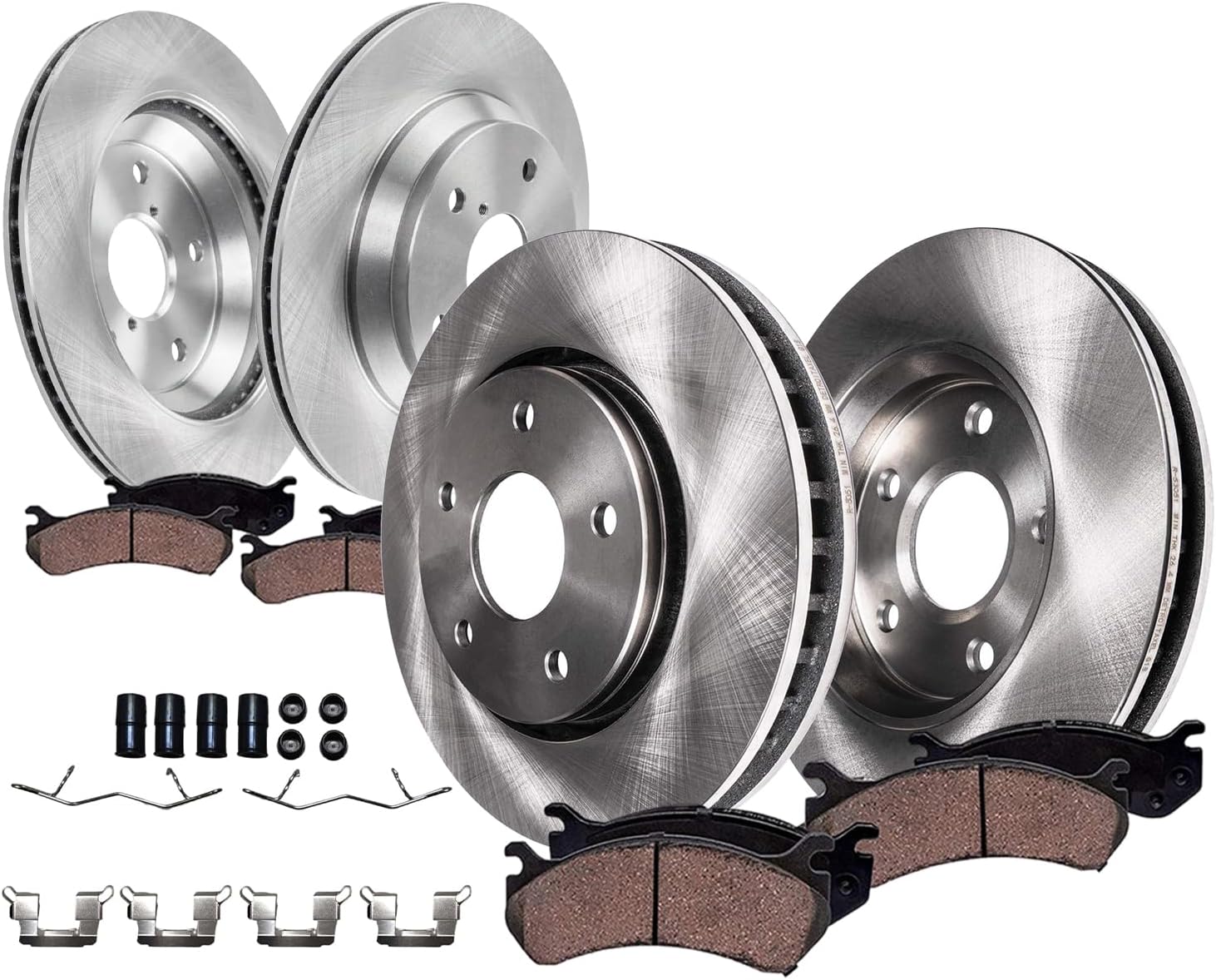 8pc Front & Rear Disc Rotors and Ceramic Brake Pads Kit