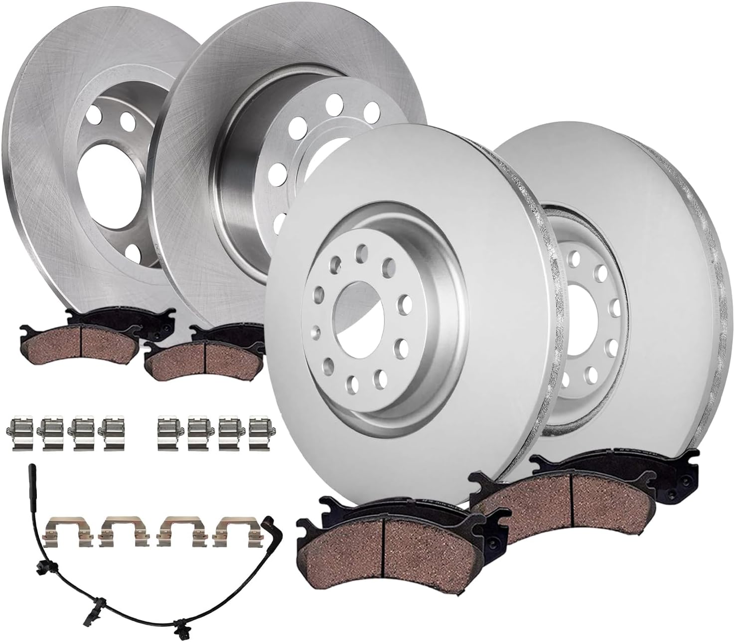 8pc Front & Rear Disc Rotors and Ceramic Brake Pads Kit