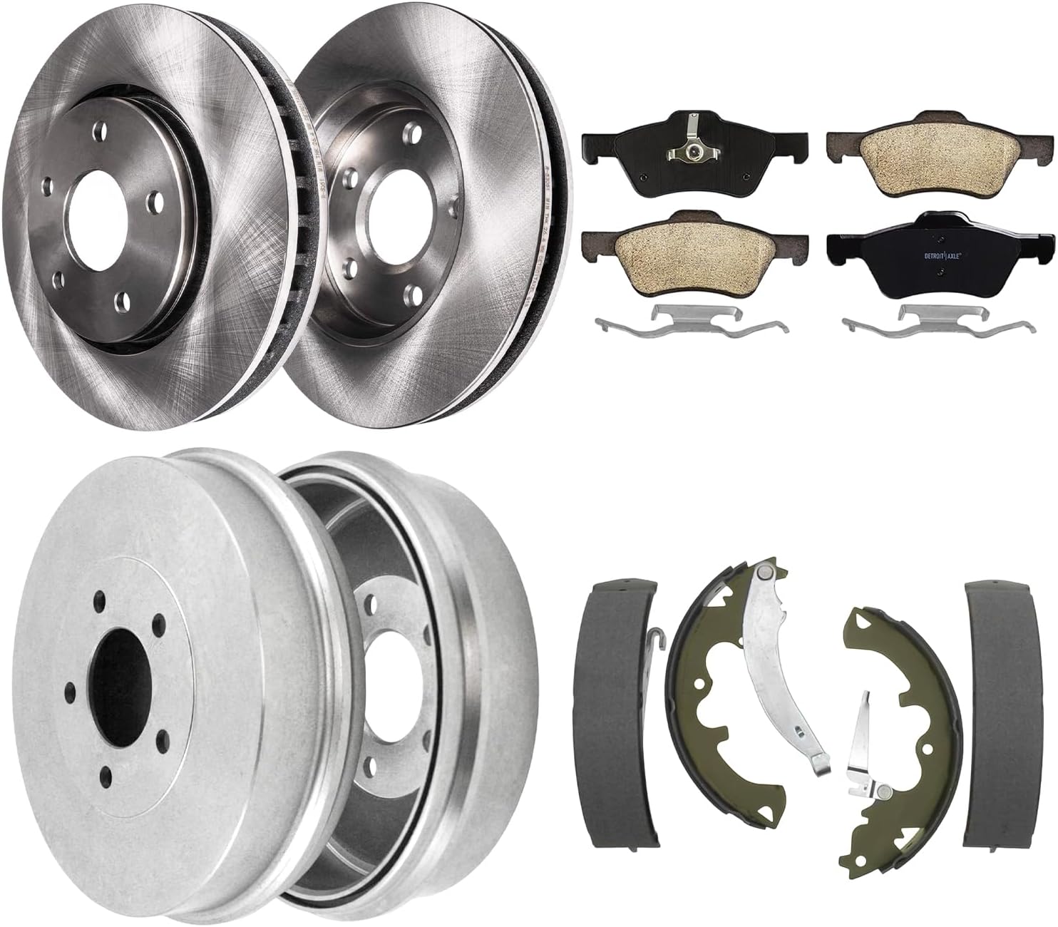 8pc Front Disc Rotors Ceramic Brake Pads and Rear Drums Brake Shoes Kit