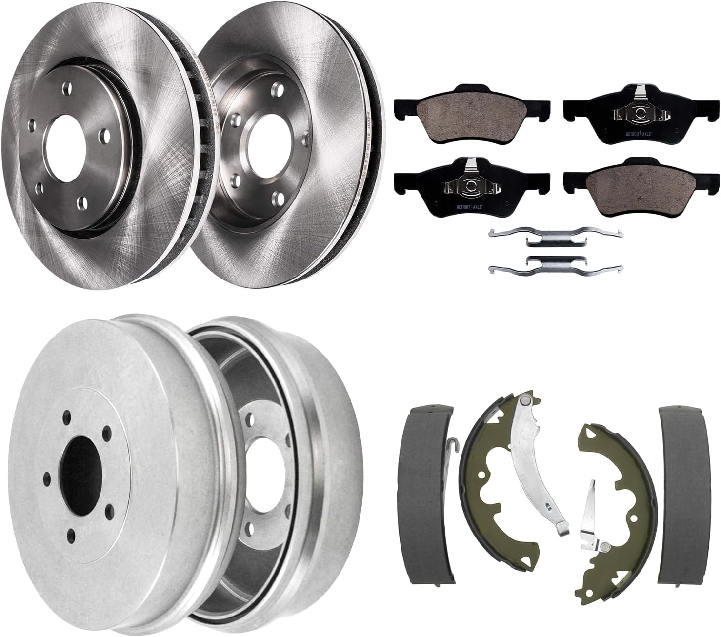 8pc Front Disc Rotors Ceramic Brake Pads and Rear Drums Brake Shoes Kit