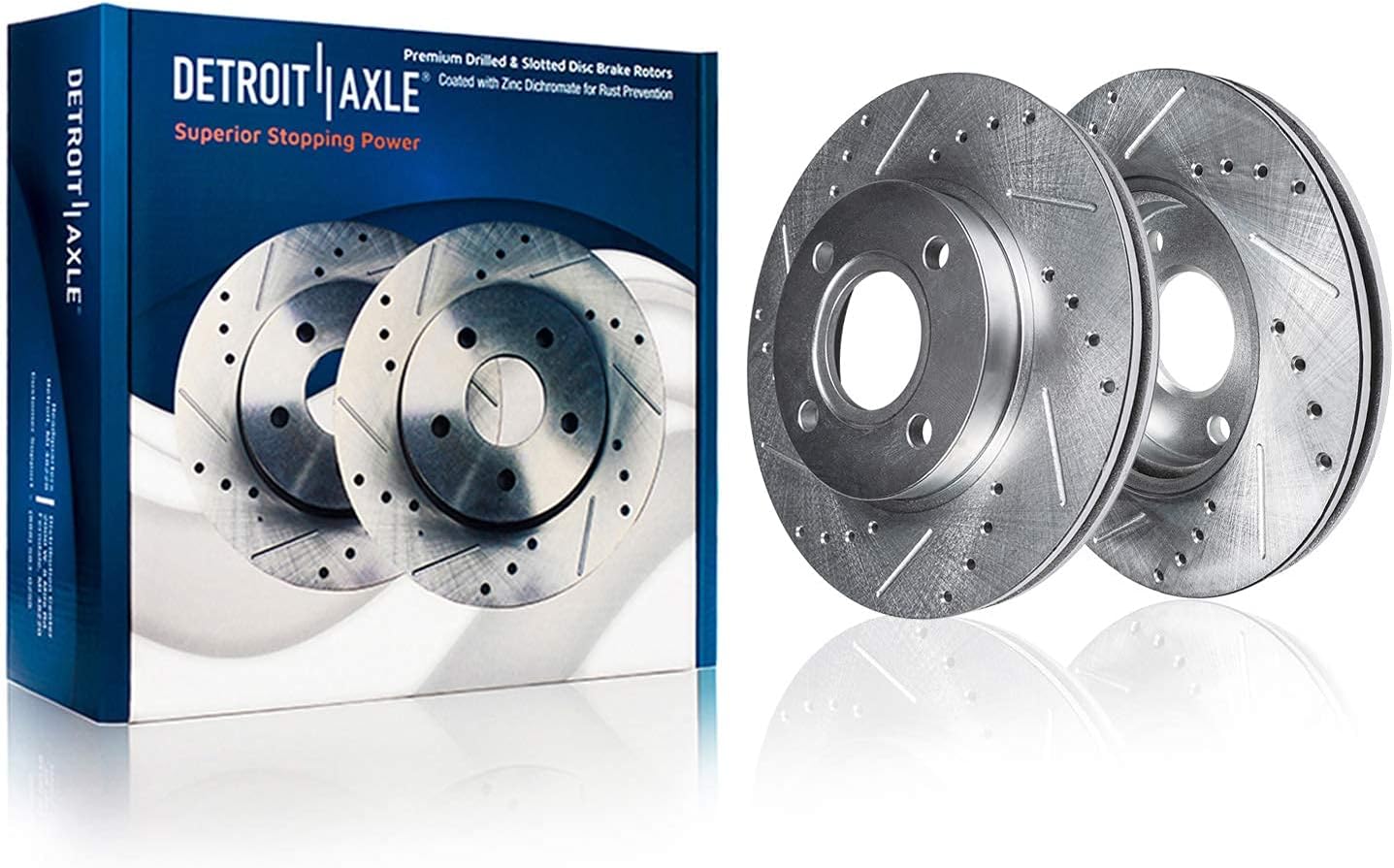 Detroit Axle - Front  Rear Drilled Rotors Brake Pads for Honda Civic Integra — image 4