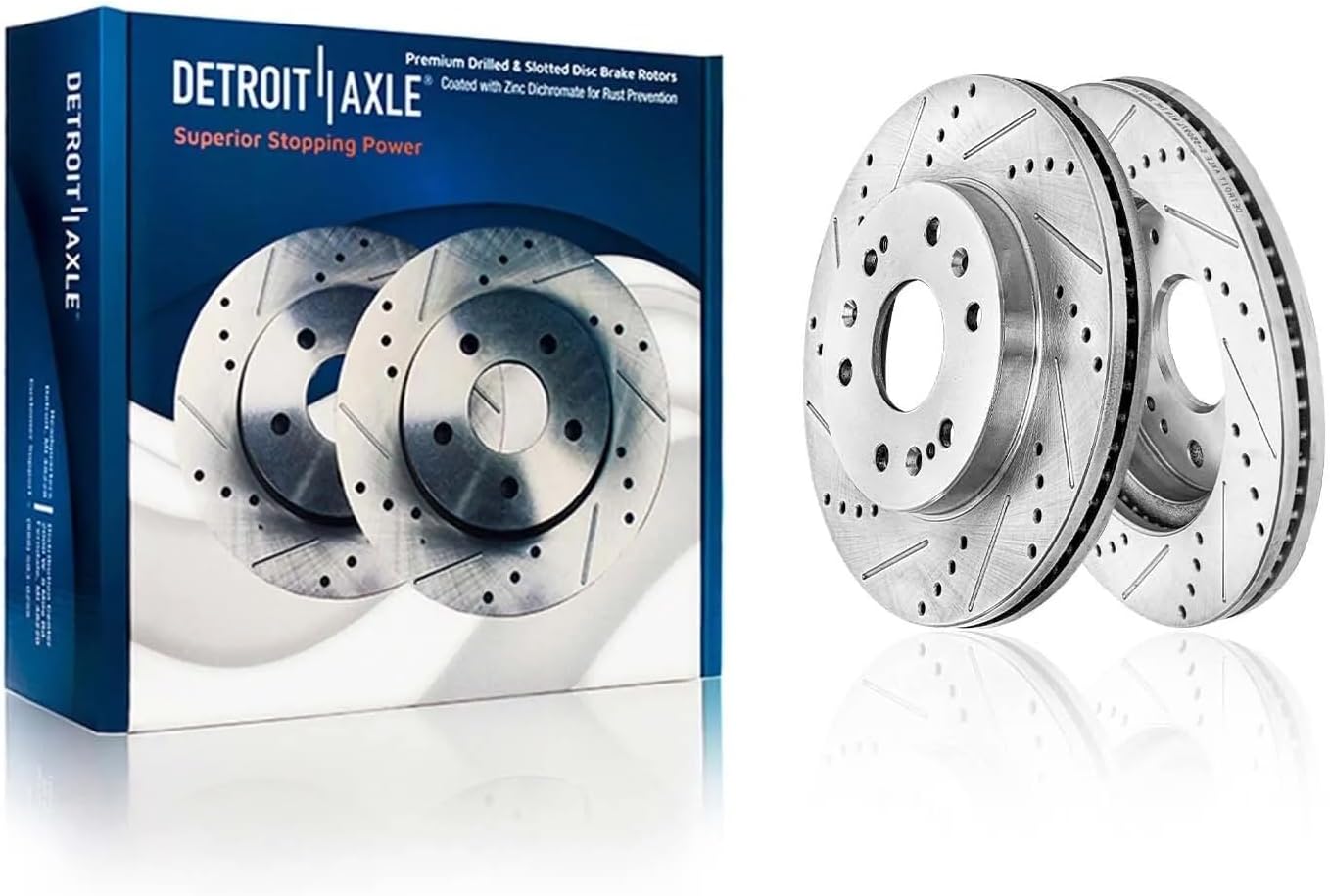 Detroit Axle - Front Drilled Rotors Pads Rear Drums Shoes for Silverado 1500 — image 4