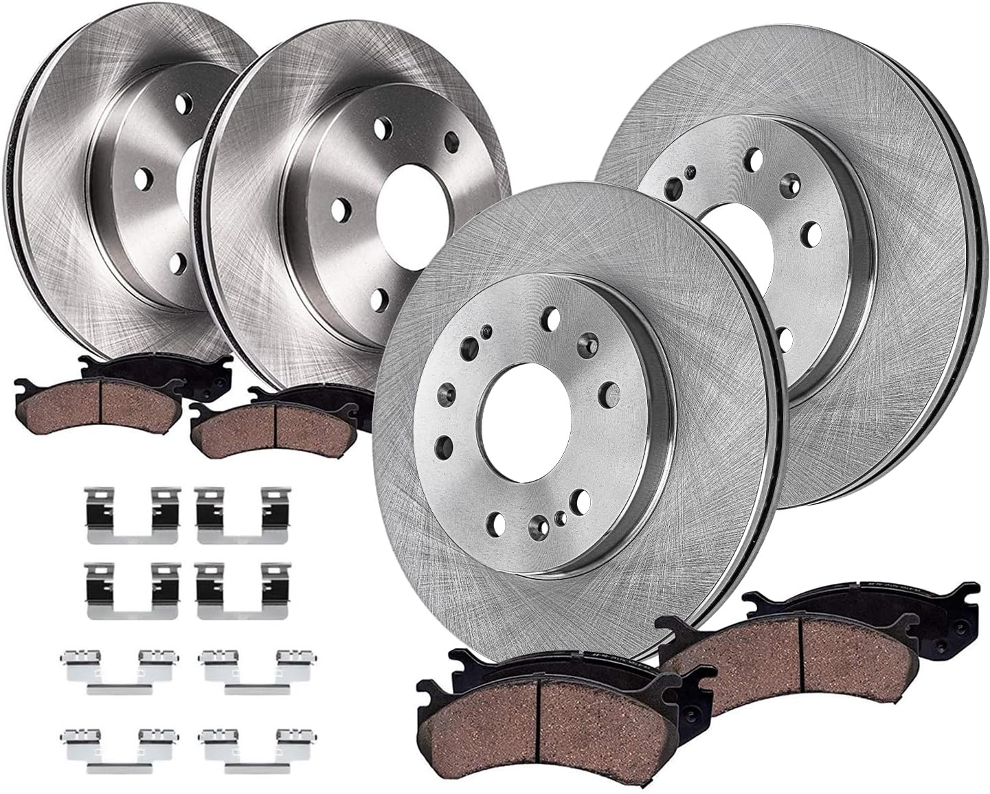 8pc Front & Rear Disc Rotors and Ceramic Brake Pads Kit