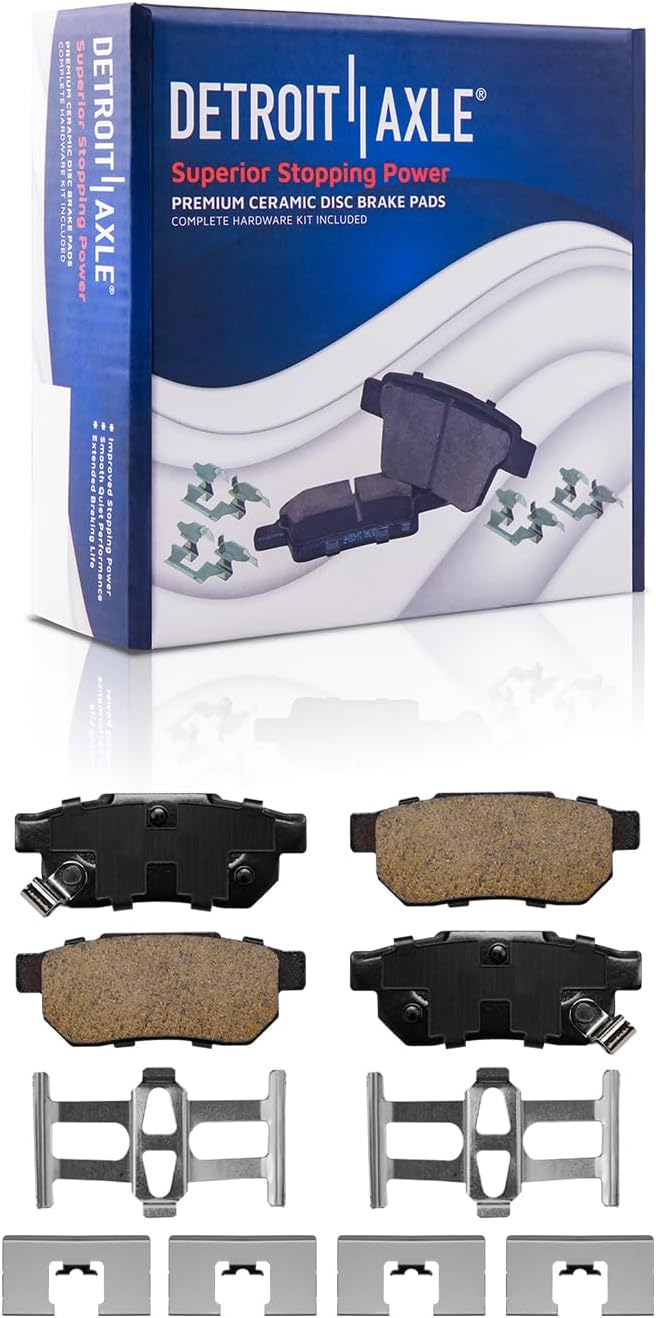Detroit Axle - Front  Rear Rotors Ceramic Brake Pads for 1999-2000 Honda Civic — image 7