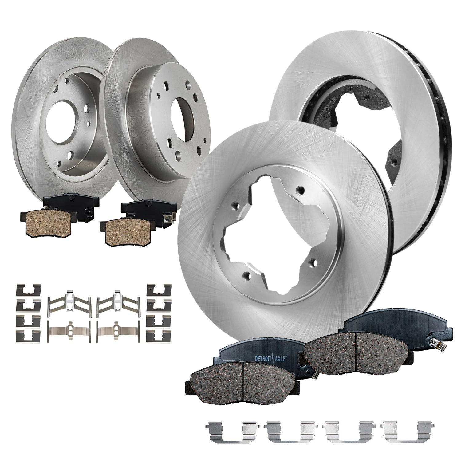 8pc Front & Rear Disc Rotors and Ceramic Brake Pads Kit