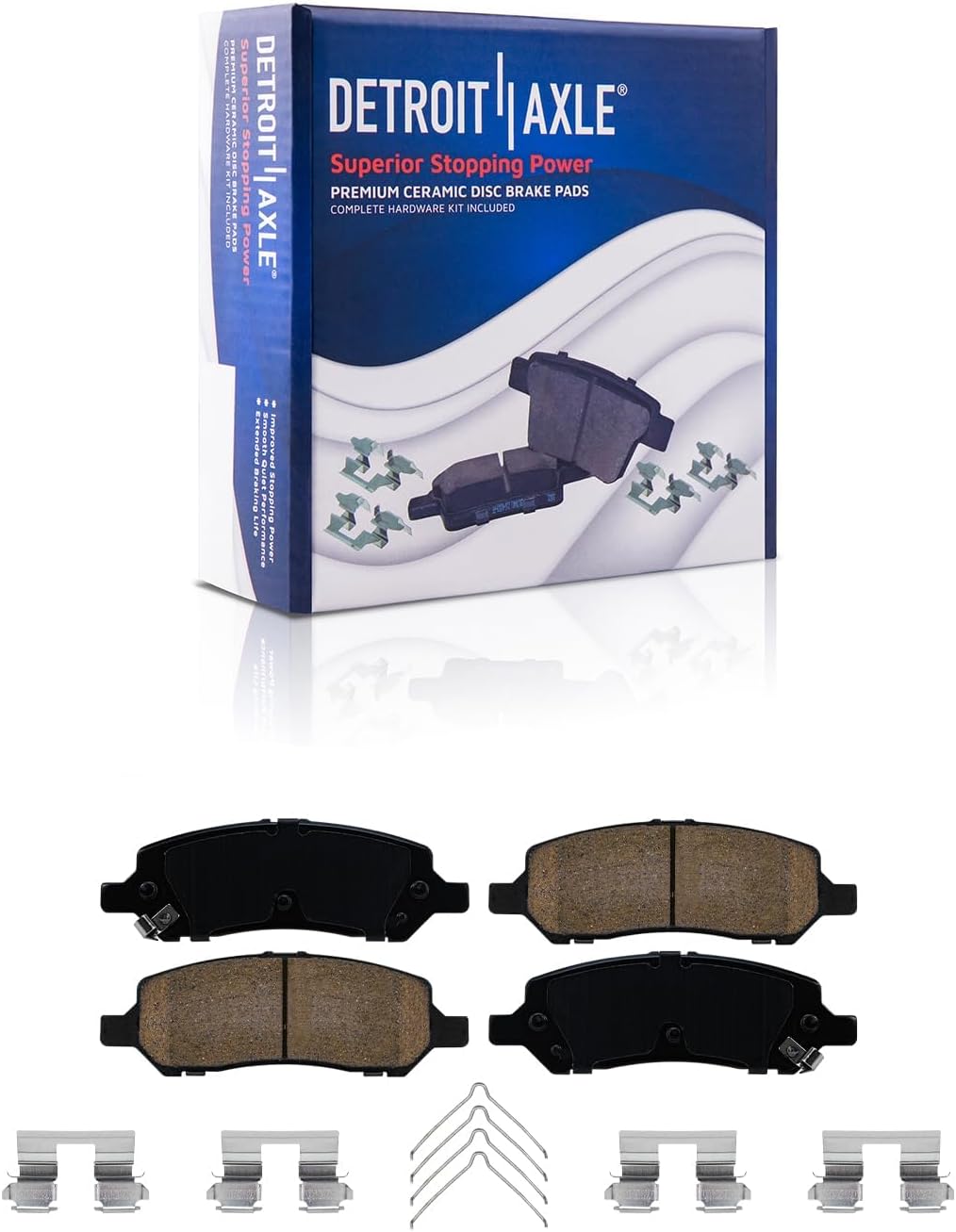 Detroit Axle - Front  Rear Drilled Rotors Brake Pads for 2013-2016 Dodge Dart — image 7