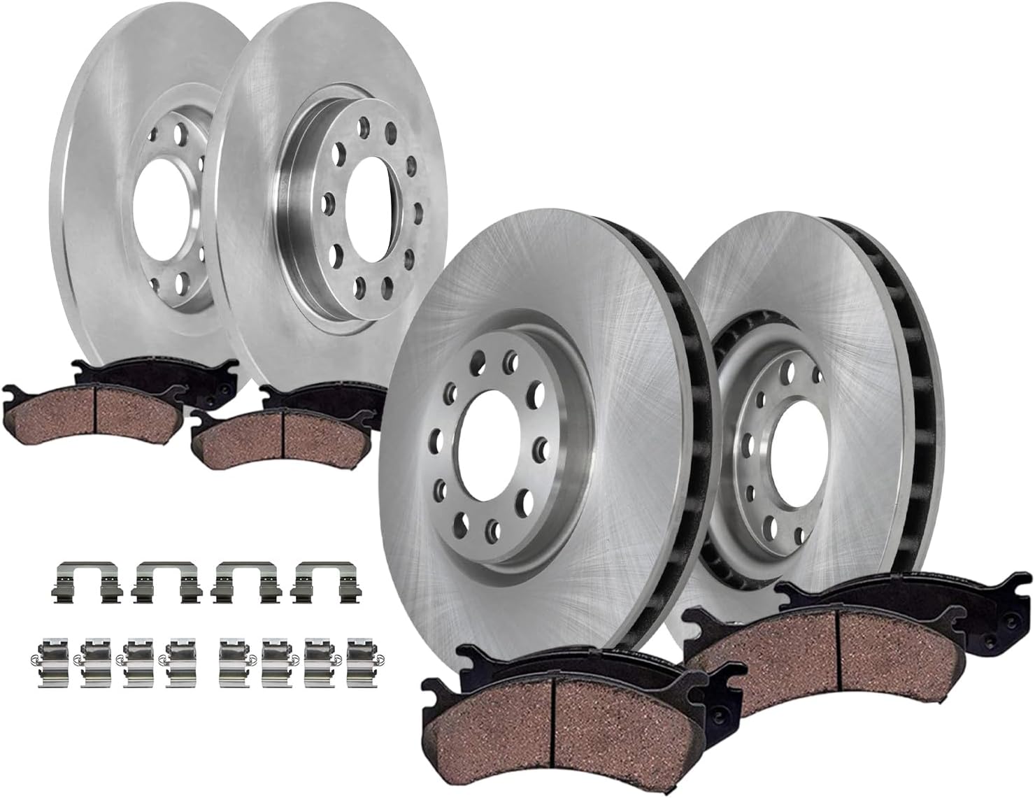 8pc Front & Rear Disc Rotors and Ceramic Brake Pads Kit