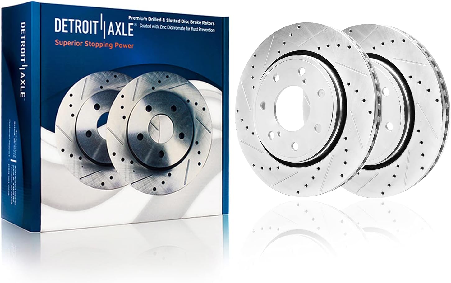Detroit Axle - Front  Rear Drilled Rotors Brake Pads for 2012-2014 Ford F-150 — image 4