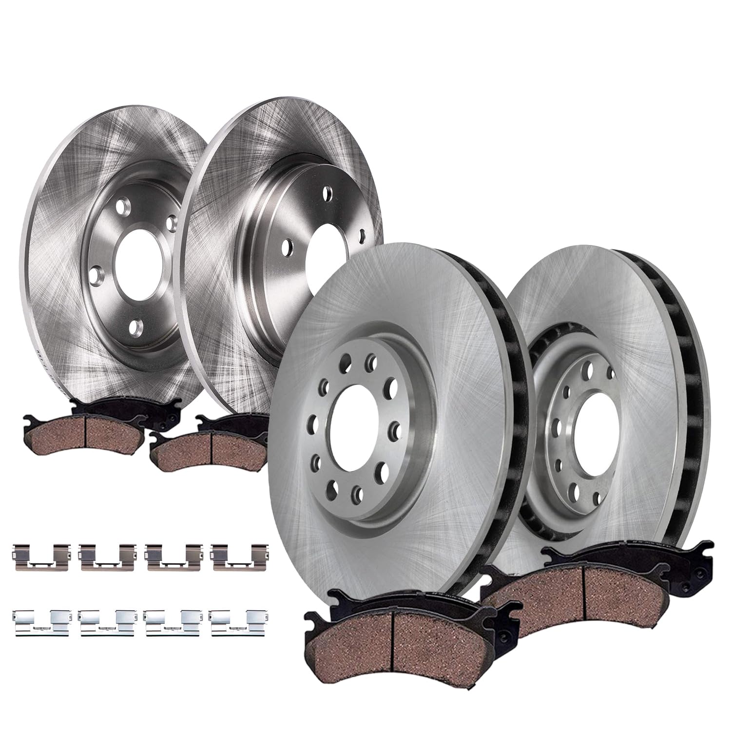 8pc Front & Rear Disc Rotors and Ceramic Brake Pads Kit