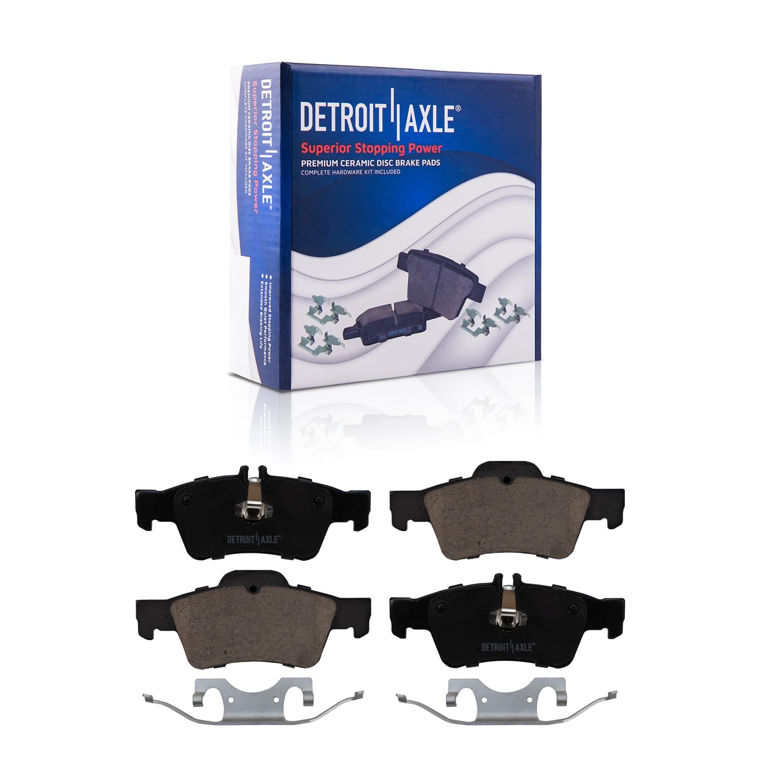 Detroit Axle - Front  Rear Drilled Rotors Ceramic Brake Pads for 2003 Benz E320 — image 6