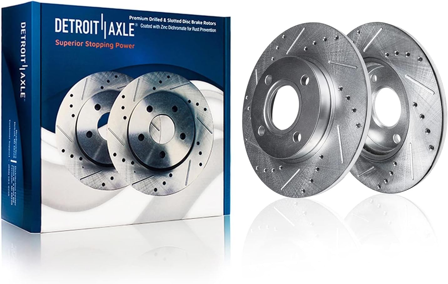 Detroit Axle - Front  Rear Drilled Rotors Brake Pads for 2009-2015 Mini Cooper — image 5