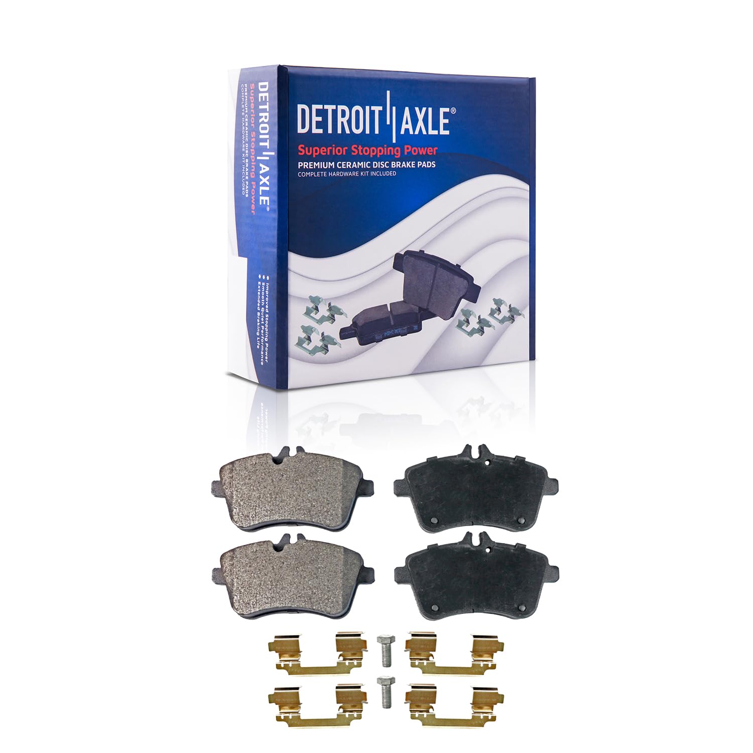 Detroit Axle - Front  Rear Drilled Rotors Brake Pads Kit for 2006-09 Benz B200 — image 6