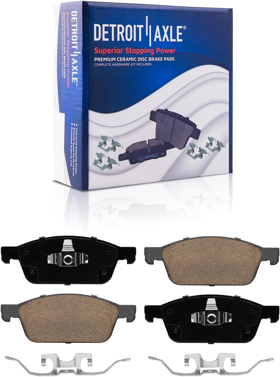 Detroit Axle - Front  Rear Drilled Rotors Brake Pads for 14-16 Transit Connect — image 6