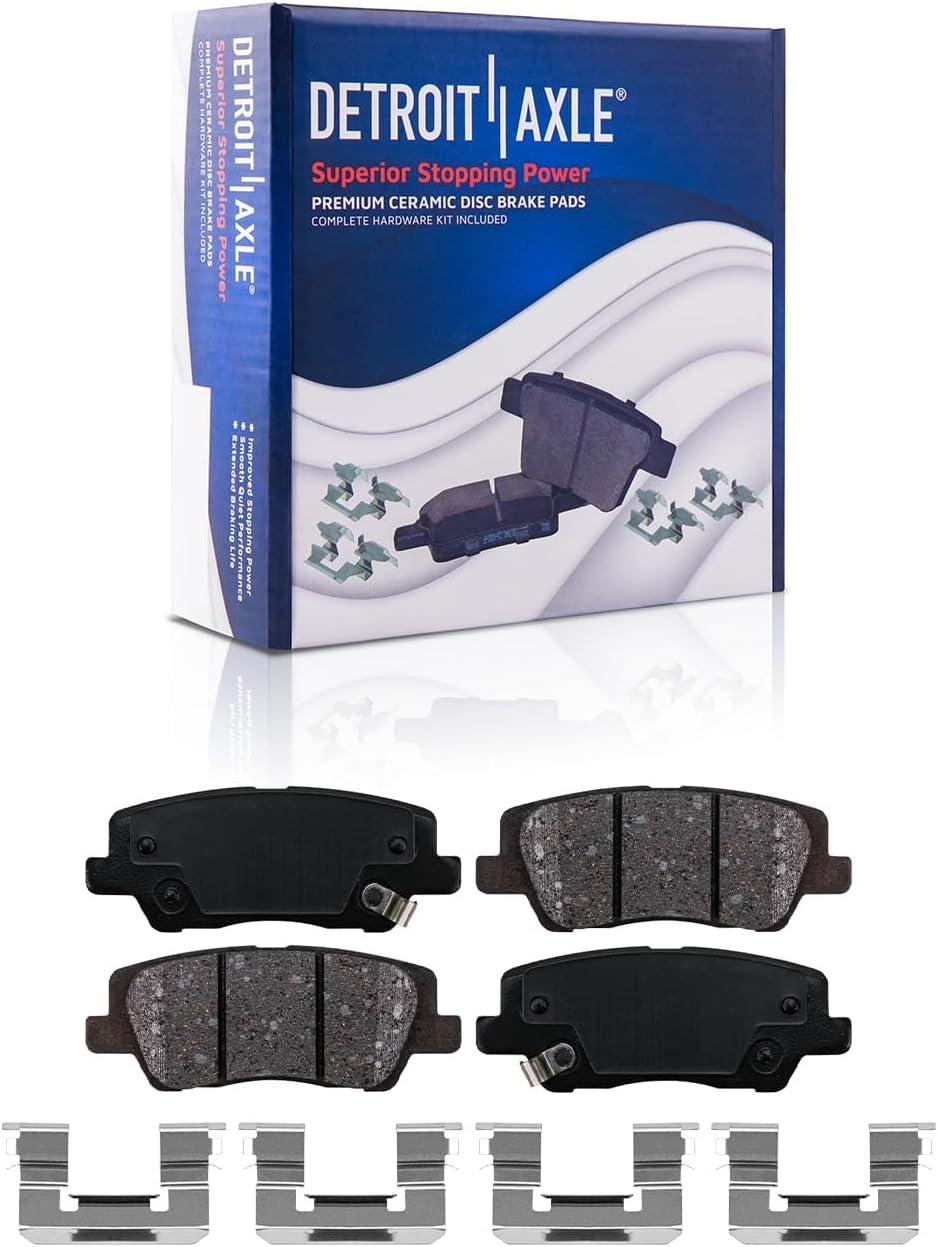 Detroit Axle - Front  Rear Drilled Rotors Brake Pads Kit for 14-18 Cadillac ATS — image 6