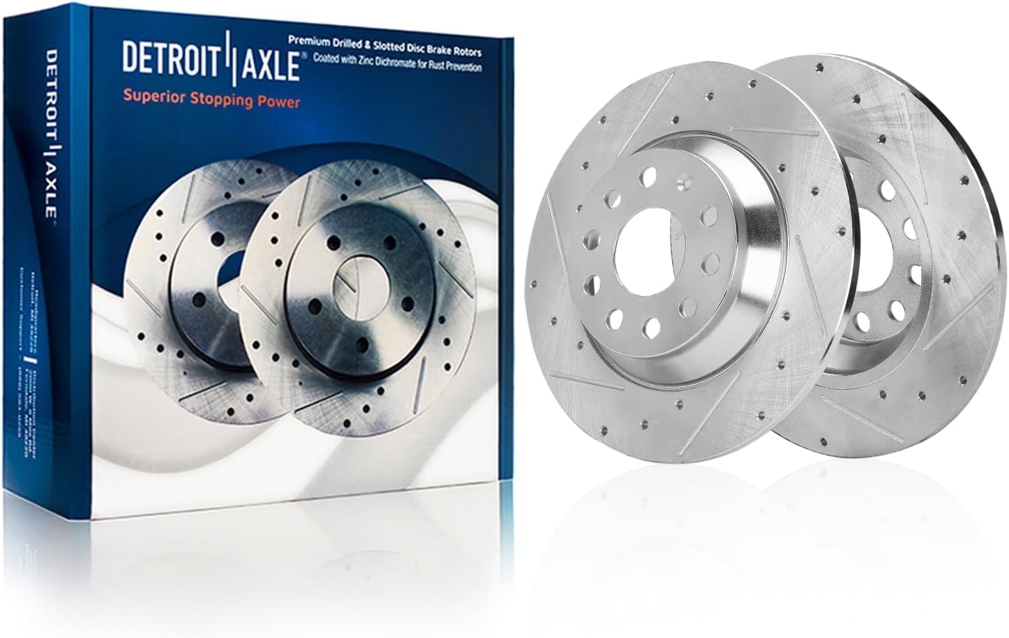 Detroit Axle - Front  Rear Drilled Rotors Brake Pads for 16-18 Audi Q3 Quattro — image 5