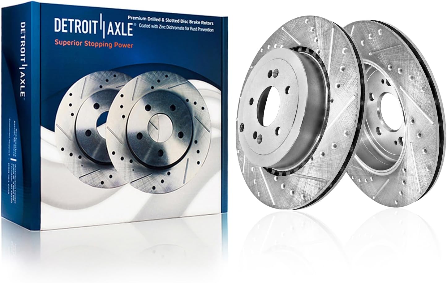Detroit Axle - Front  Rear Drilled Rotors Brake Pads for 18-22 Kia Stinger G70 — image 5