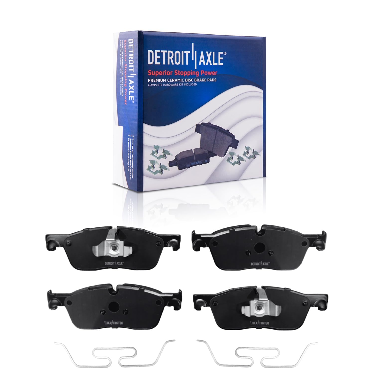 Detroit Axle - Front  Rear Drilled Rotors Brake Pads for 2017-20 Jaguar F-Pace — image 6