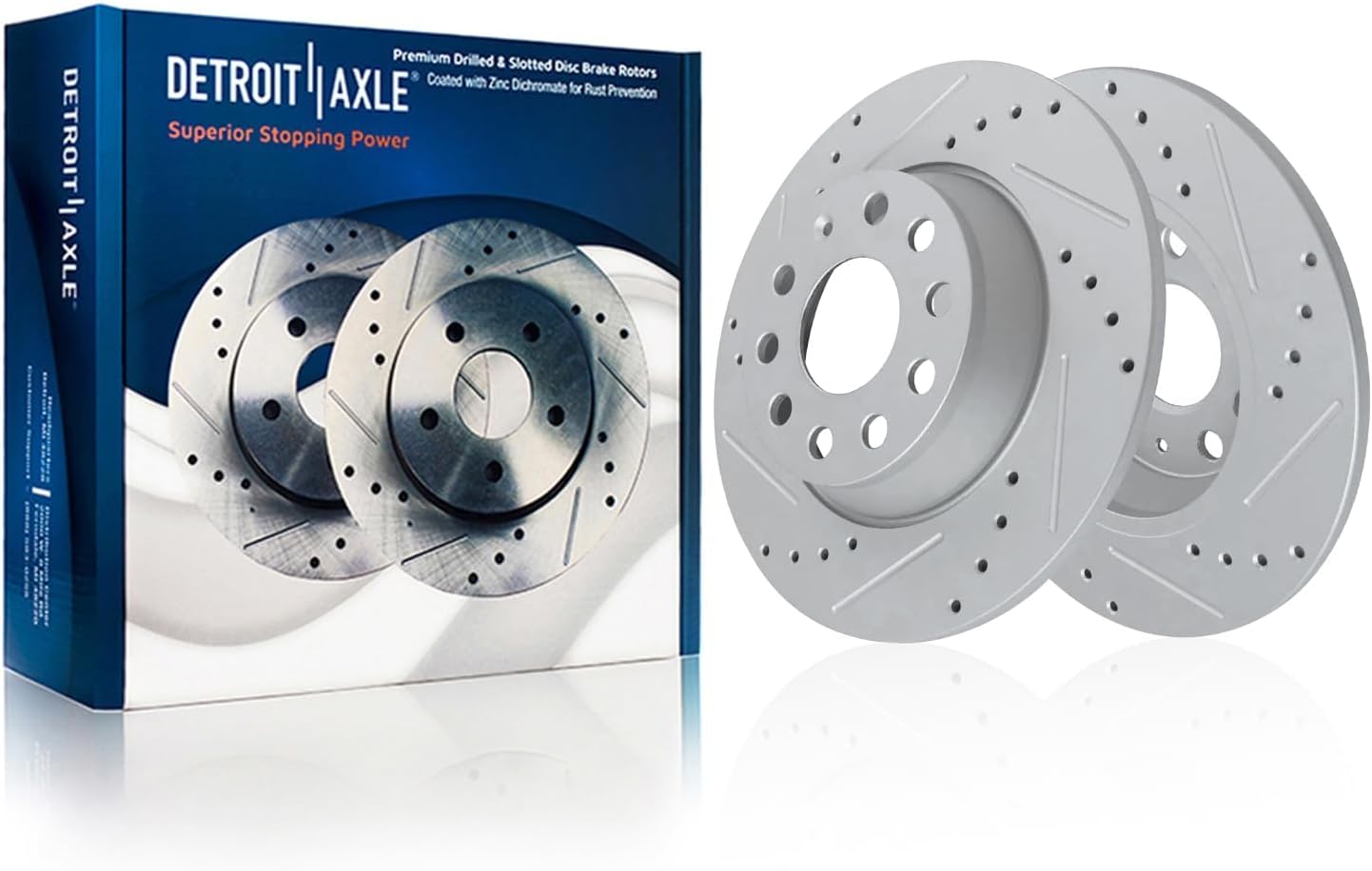 Detroit Axle - Front  Rear Drilled Rotors Brake Pads for A3 Quattro Eos Jetta — image 5