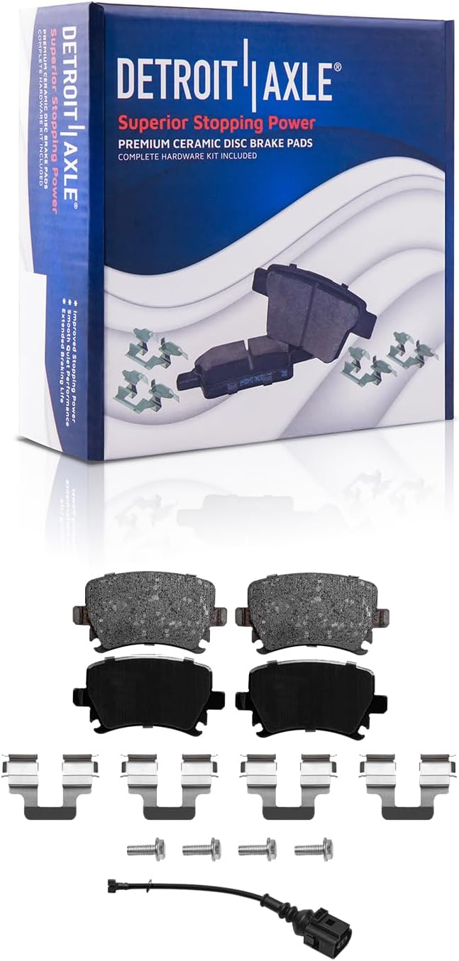 Detroit Axle - Front  Rear Drilled Rotors Brake Pads for A3 Quattro Eos Jetta — image 7