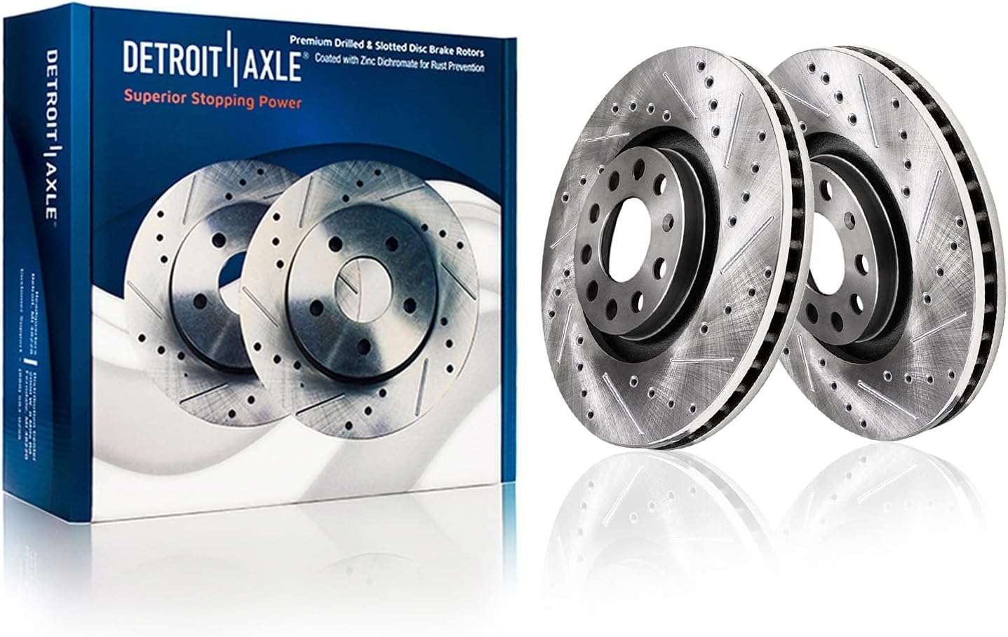 Detroit Axle - Front  Rear Drilled Rotors Brake Pads for 2011 2012 2013 Audi A3 — image 4