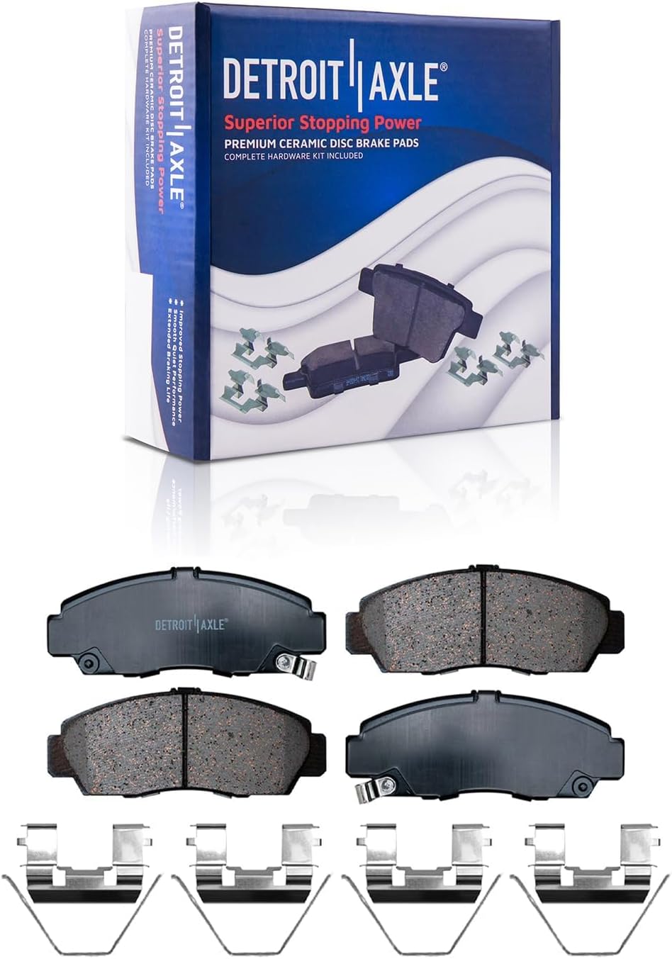 Detroit Axle - Front  Rear Drilled Rotors Brake Pads Kit for 03-07 Honda Accord — image 6