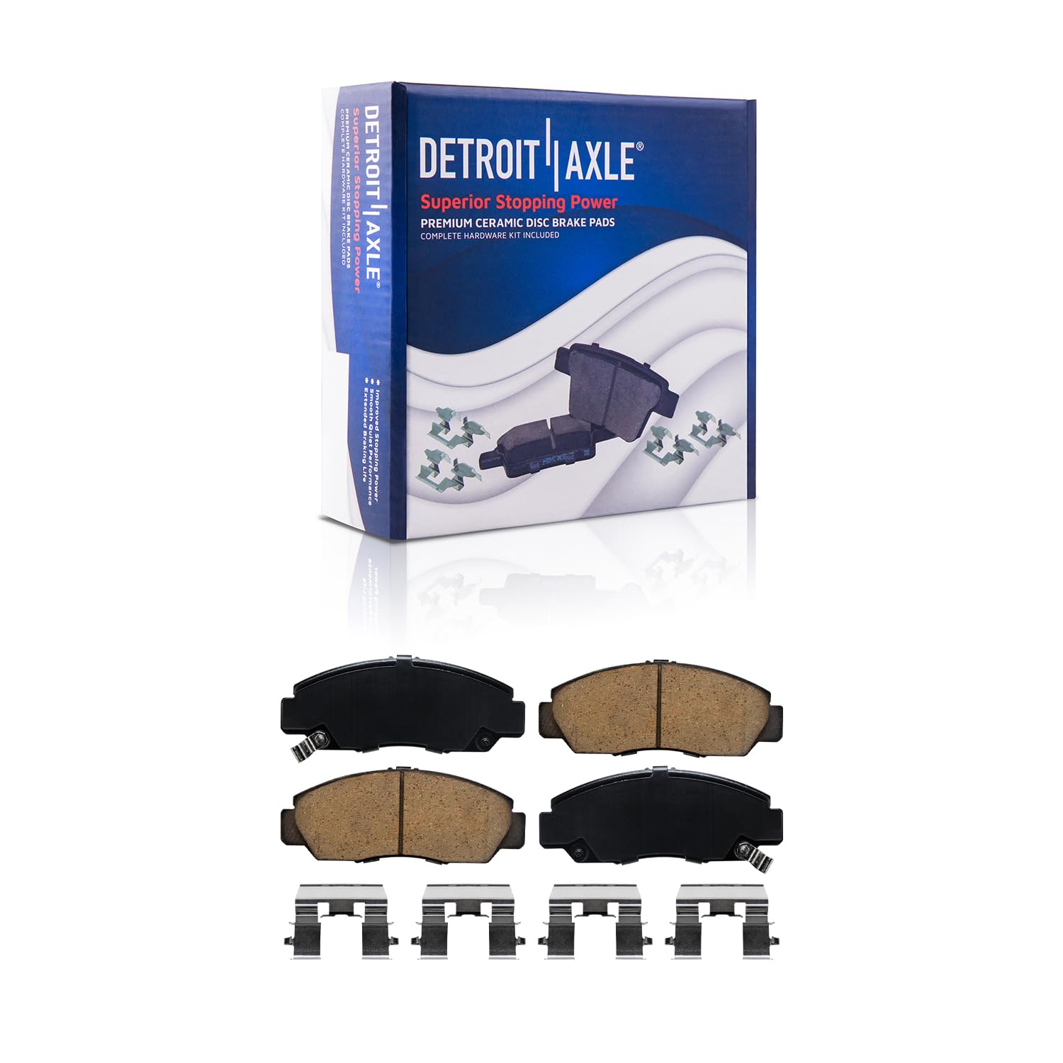Detroit Axle - Front  Rear Drilled Rotors Brake Pads Kit for 2006-11 Acura CSX — image 6