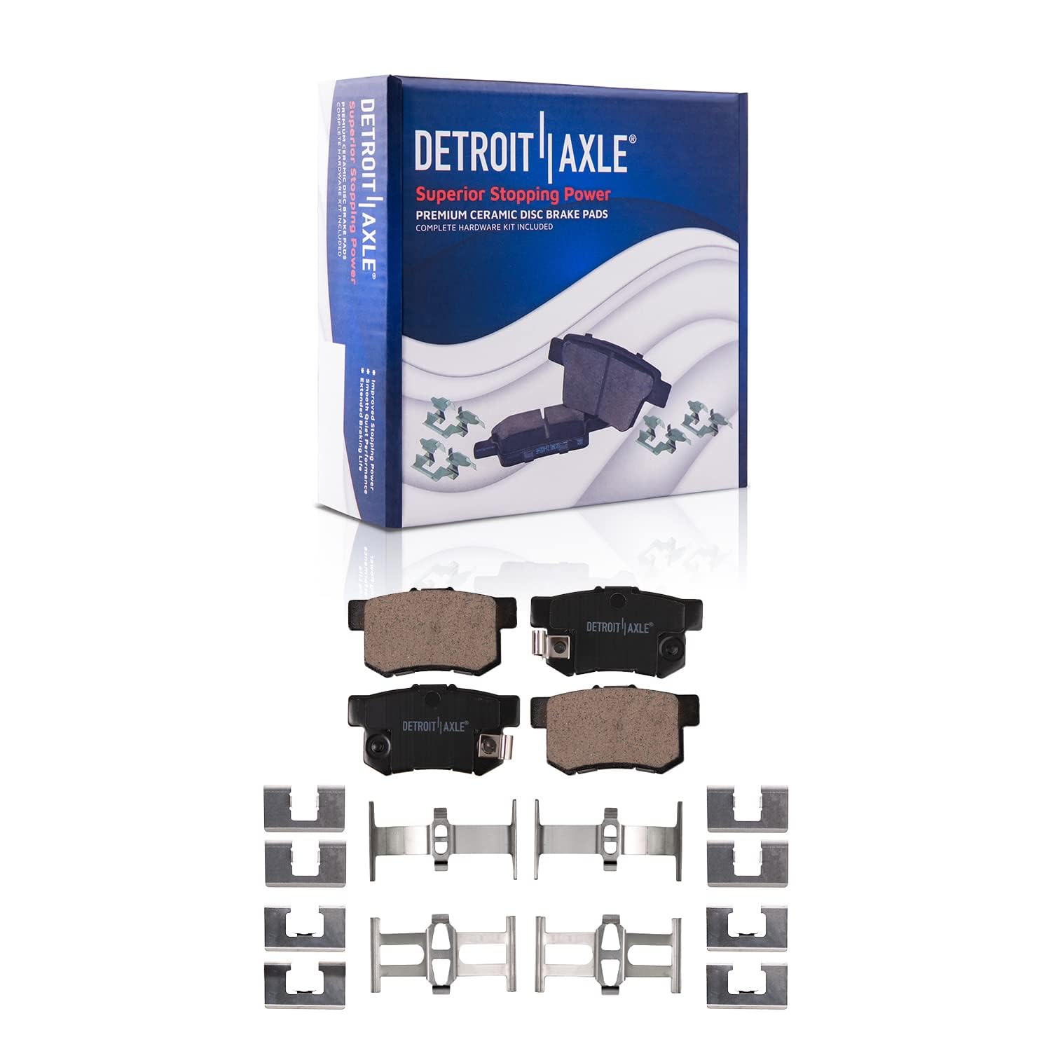 Detroit Axle - Front  Rear Disc Rotors Brake Pads Kit for 07-10 Acura CSX Civic — image 7