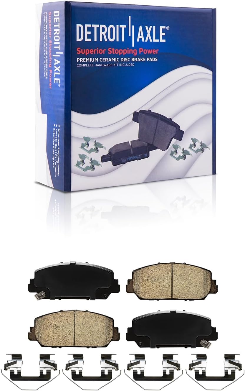 Detroit Axle - Front  Rear Drilled Rotors Brake Pads Kit for 2014-18 Acura RDX — image 6