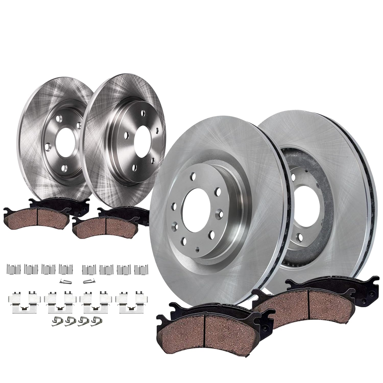 8pc Front & Rear Disc Rotors and Ceramic Brake Pads Kit