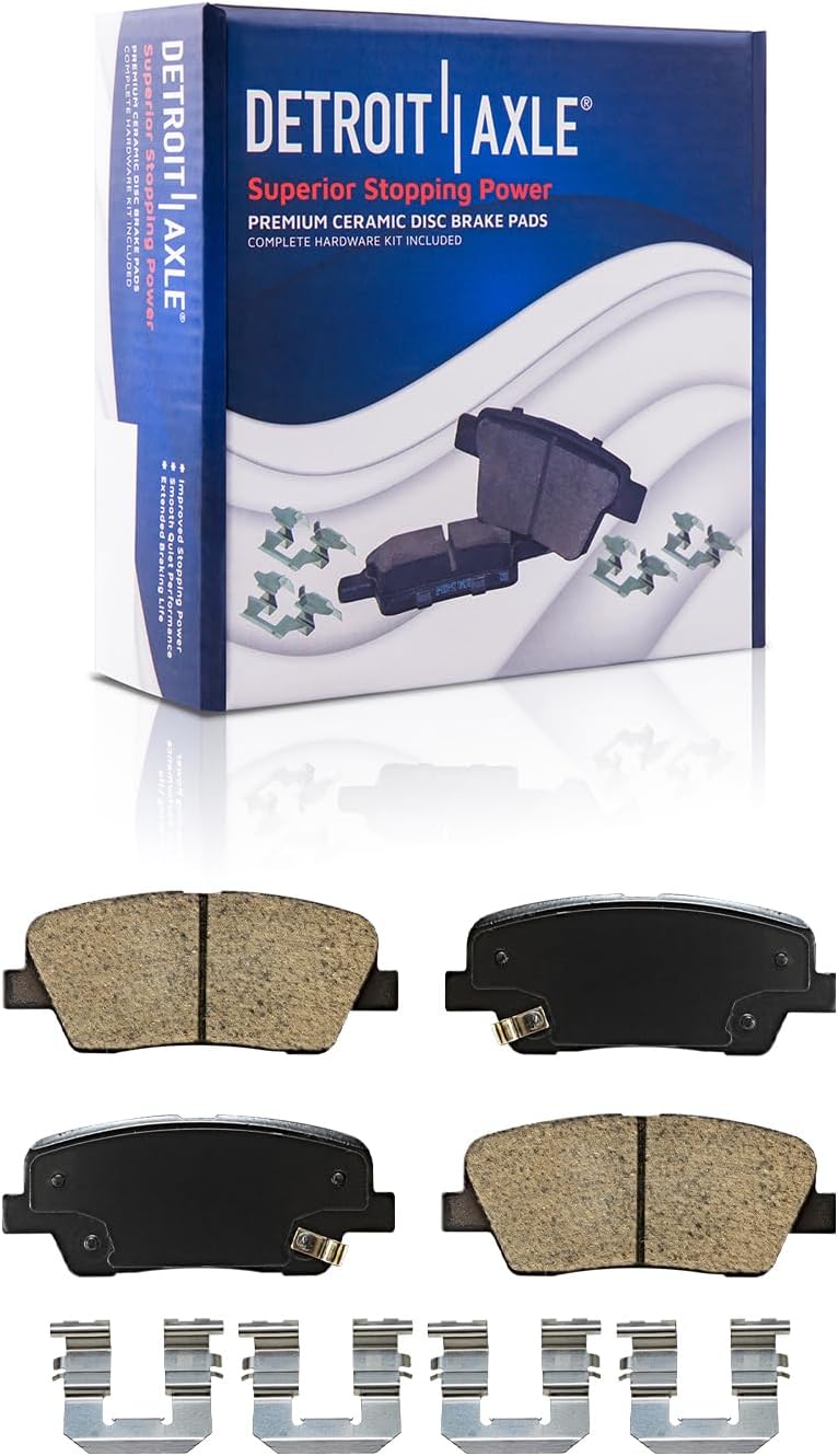 Detroit Axle - Front  Rear Drilled Rotors Brake Pads for 13-16 Hyundai Santa Fe — image 7