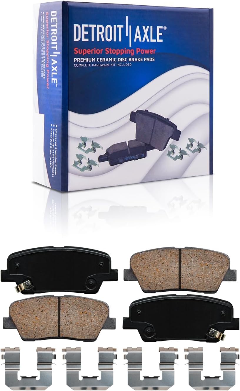 Detroit Axle - Front  Rear Drilled Rotors Brake Pads for 13-14 Hyundai Santa Fe — image 7