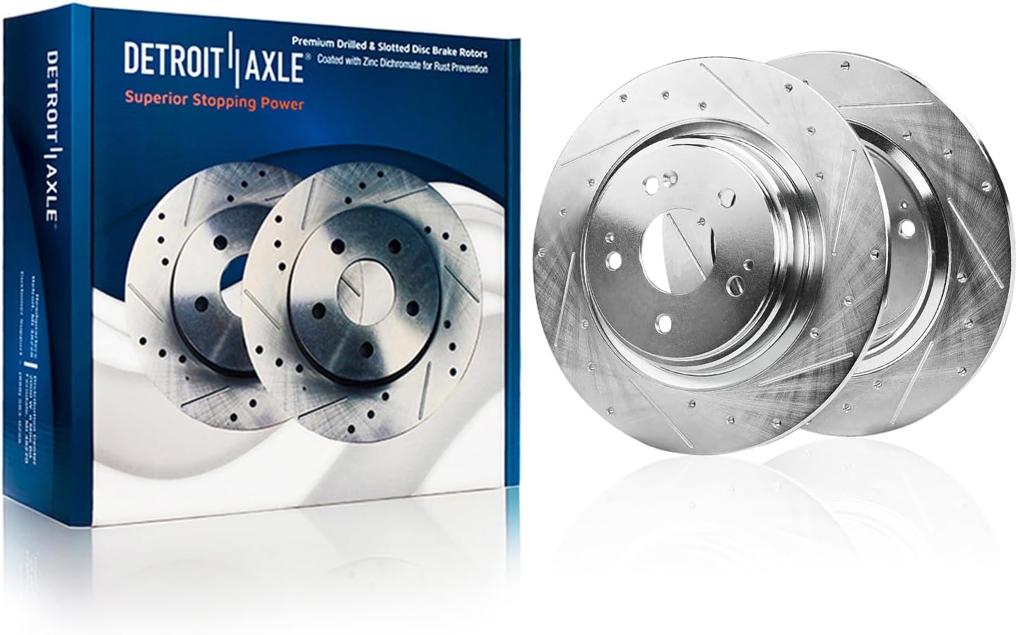 Detroit Axle - Front  Rear Drilled Rotors Brake Pads for 2015-2020 Acura TLX — image 5