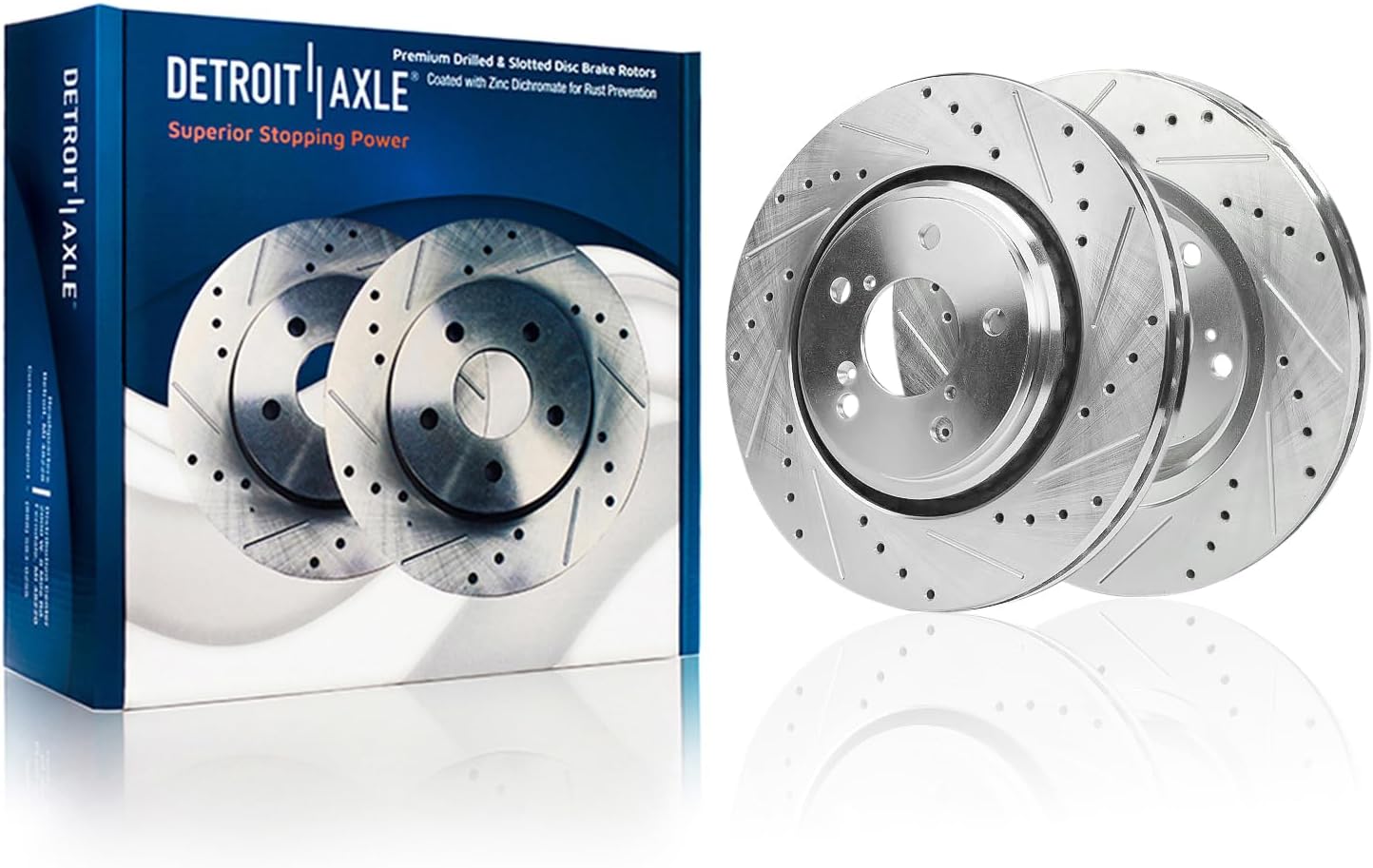 Detroit Axle - Front  Rear Drilled Rotors Brake Pads for 2015-2020 Acura TLX — image 4