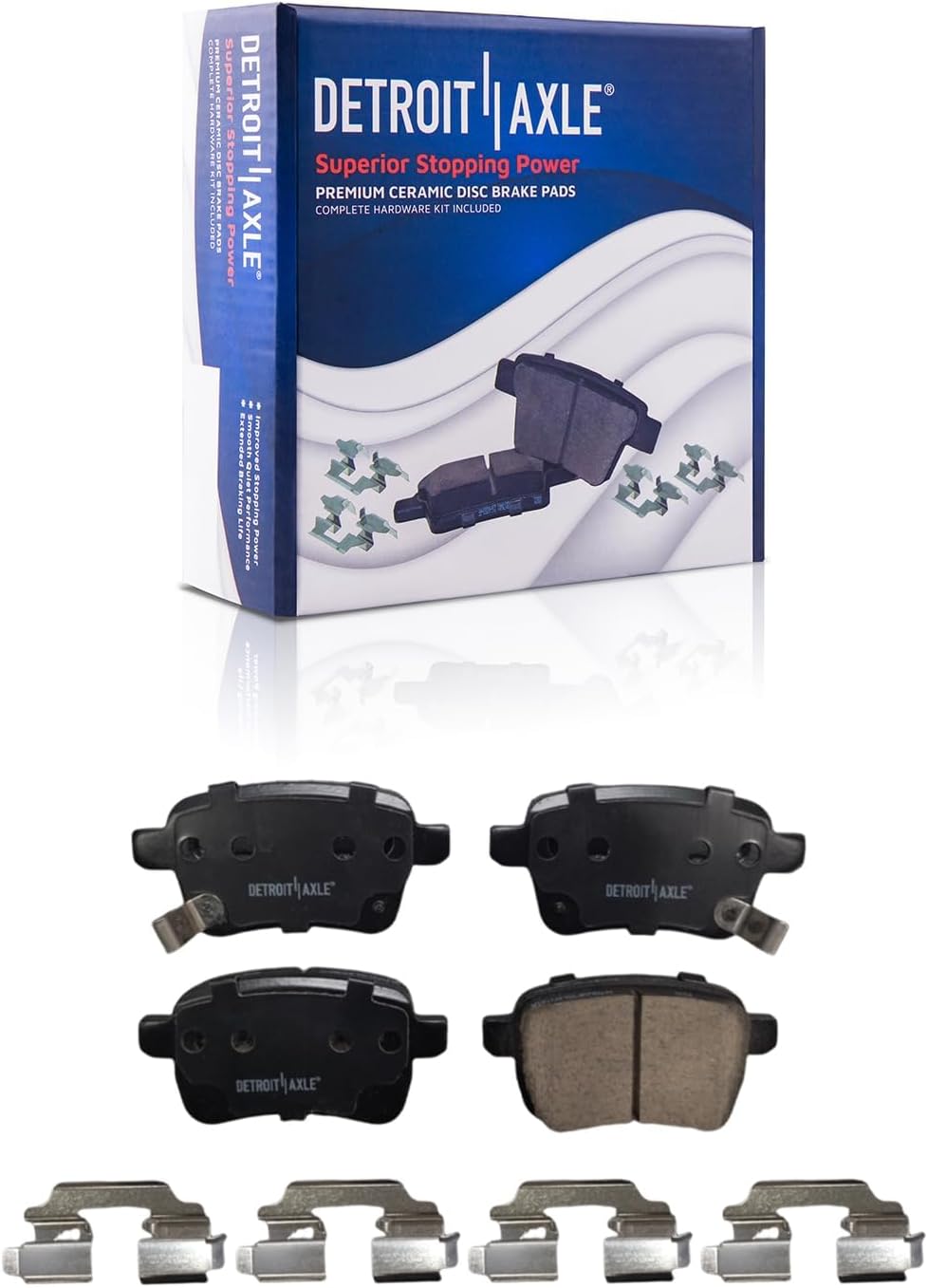 Detroit Axle - Front  Rear Disc Rotors Brake Pads Kit for 2014-2020 Fiat 500L — image 7