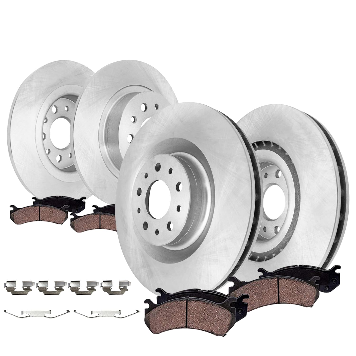 8pc Front & Rear Disc Rotors and Ceramic Brake Pads Kit