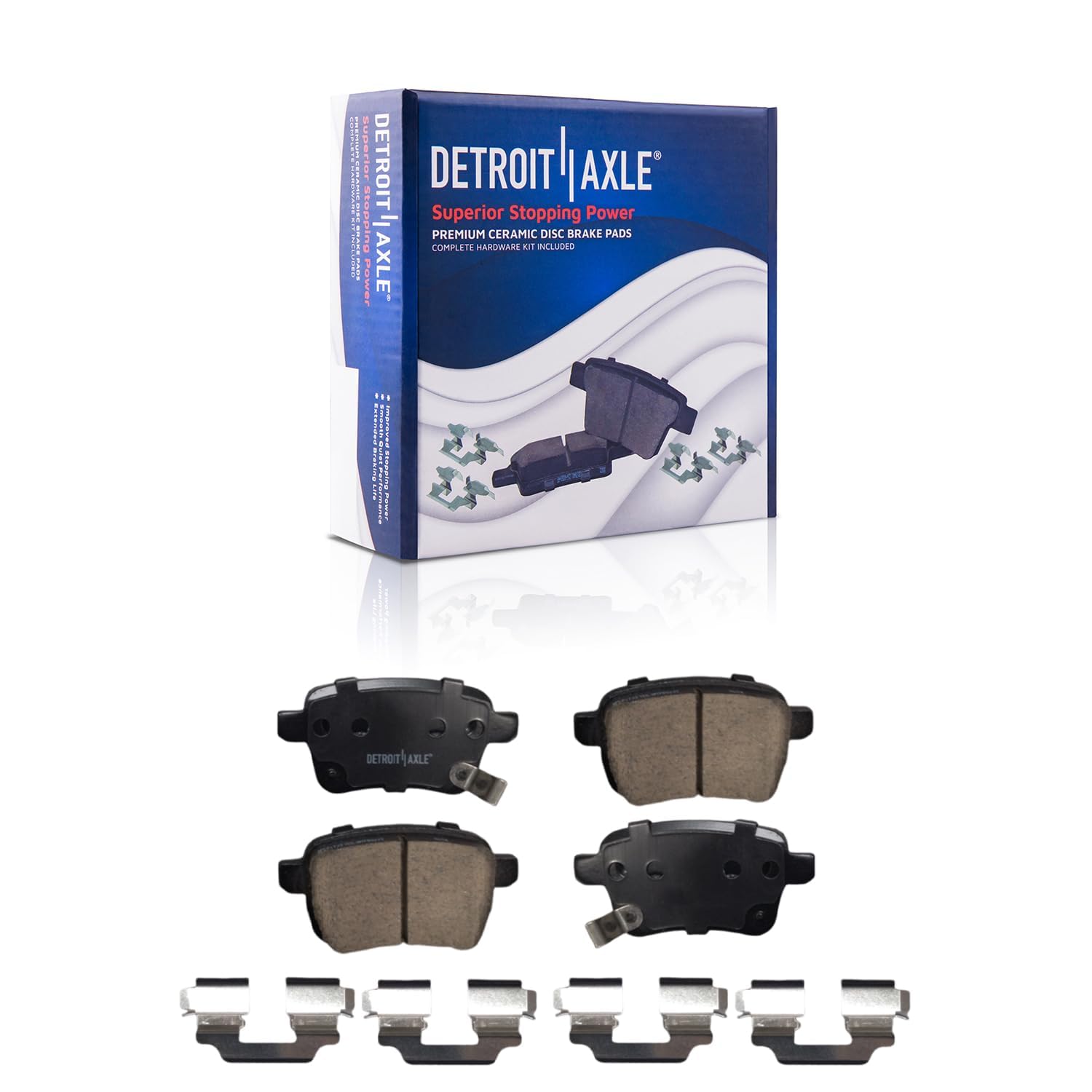 Detroit Axle - Front  Rear Drilled Rotors Brake Pads Kit for 2014-20 Fiat 500L — image 7