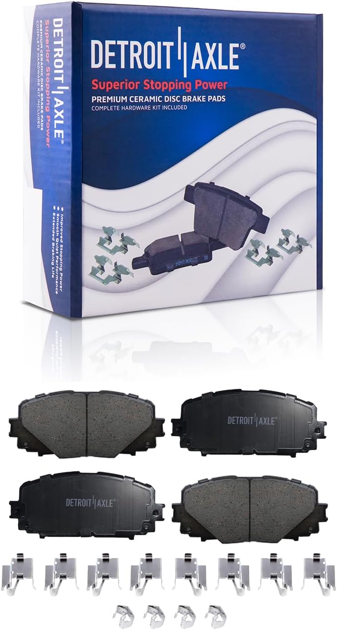 Detroit Axle - Front  Rear Disc Rotors Brake Pads Kit for 2012-17 Toyota Yaris — image 6