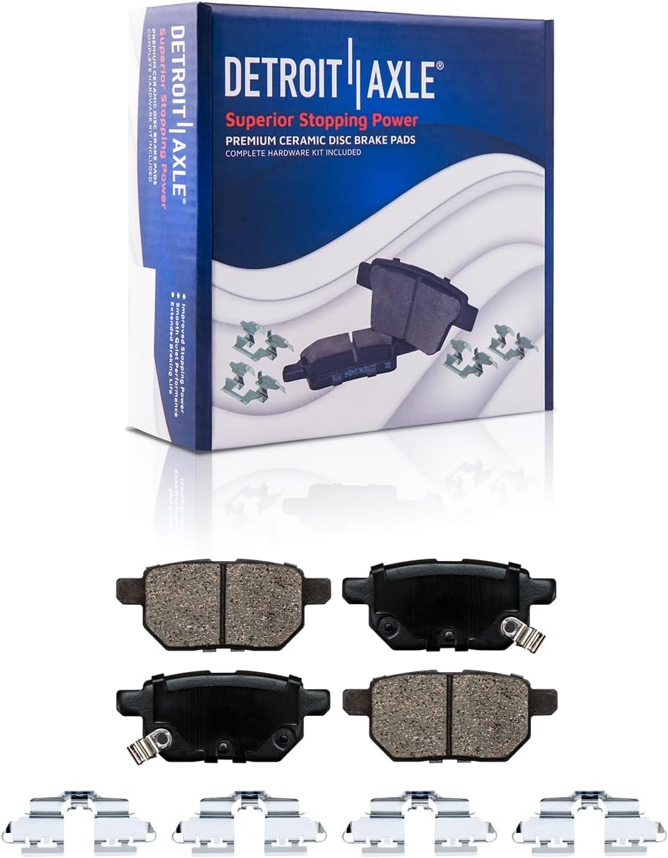 Detroit Axle - Front  Rear Disc Rotors Brake Pads Kit for 2012-17 Toyota Yaris — image 7