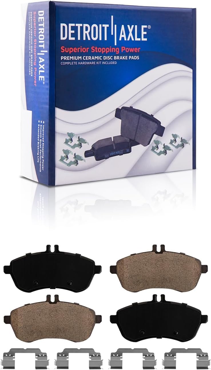 Detroit Axle - Front  Rear Drilled Rotors Brake Pads Kit for 2012-15 Benz C250 — image 6