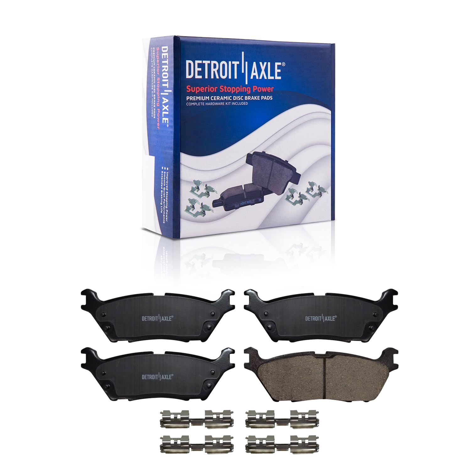 Detroit Axle - Front  Rear Rotors Ceramic Brake Pads for 2015-2017 Ford F-150 — image 5