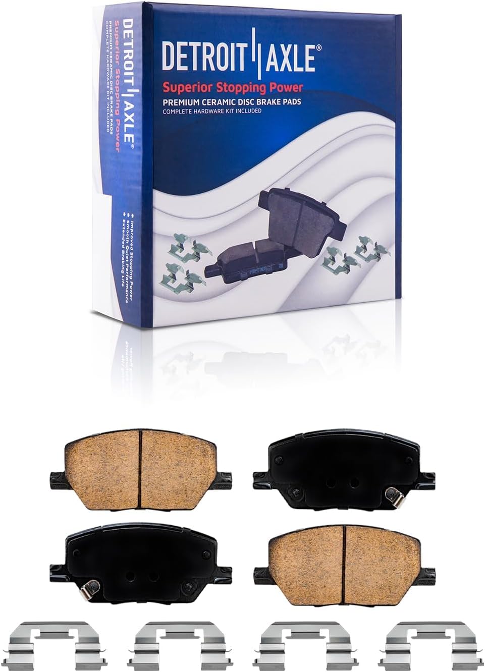 Detroit Axle - Front  Rear Drilled Rotors Brake Pads Kit for Fiat 500X Renegade — image 6
